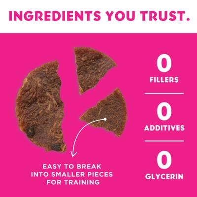 Show full view: Vitafur Barkin Burger Salmon & Pumpkin Grain-Free Dehydrated Dog Treats, 5-oz bag slide 4 of 6