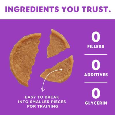 Show full view: Vitafur Barkin Burger Chicken & Pumpkin Grain-Free Dehydrated Dog Treats, 5-oz bag slide 4 of 6