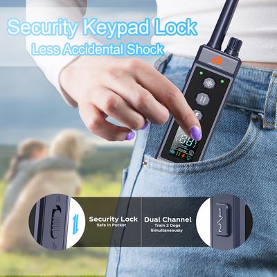 Show full view: GroovyPets 1400 Yards Remote Dog Training Collar with Full Color LCD Display, Dark Blue slide 6 of 9