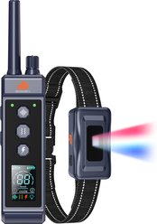 GroovyPets 1400 Yards Remote Dog Training Collar with Full Color LCD Display, Dark Blue