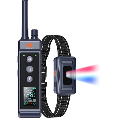 GroovyPets GroovyPets 1400 Yards Remote Dog Training Collar with Full Color LCD Display, Dark Blue