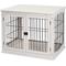 Show in main carousel: Cesicia Wooden End Table with Two Opening Sides & Lockable Door Dog Crate, White slide 1 of 6
