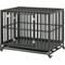 Show in main carousel: Cesicia Steel Heavy Duty Dog Crate with Lockable Wheels & Slide-out Tray, Black slide 1 of 6