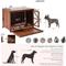 Show in main carousel: Cesicia Solid Wood Furniture Style End Table Dog Crate with 360° Rotating Feeder, Walnut Brown slide 6 of 6