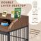 Show in main carousel: Cesicia Wooden Furniture Style Storage Dog Crate with Lockable Wheels, Brown slide 5 of 6
