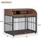 Show in main carousel: Cesicia Wooden Furniture Style Storage Dog Crate with Lockable Wheels, Brown slide 6 of 6
