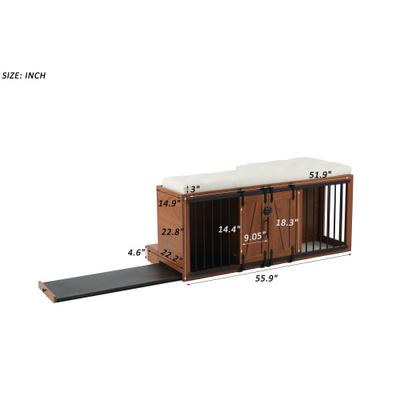 Show full view: Cesicia Wooden Padded Seat Dog Crate, Walnut Brown slide 9 of 9