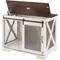 Show in main carousel: Cesicia Wooden Barn Door End Table with Flip-top Plate Dog Crate, White slide 4 of 6