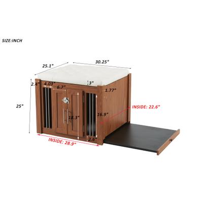 Show full view: Cesicia Side Table Dog Crate, Walnut Brown slide 7 of 7