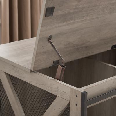 Show full view: Cesicia Wooden End Table with Flip-top Plate Dog Crate, Gray slide 5 of 7