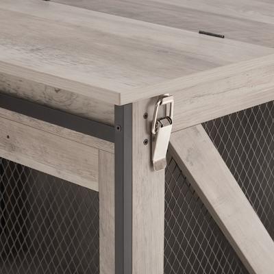 Show full view: Cesicia Wooden End Table with Flip-top Plate Dog Crate, Gray slide 4 of 7