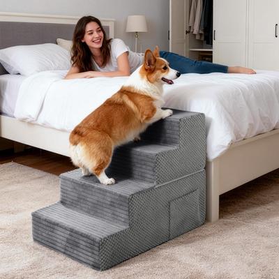 Show full view: TSCOMON Non-Slip High Density Foam Dog Stairs, Grey, 4 steps slide 7 of 7