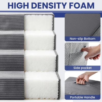 Show full view: TSCOMON Non-Slip High Density Foam Dog Stairs, Grey, 4 steps slide 3 of 7