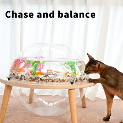 Show full view: WAOWAO Interactive Orbit Covered Cat Fish Tank with Internal Tunnel & Removable Cover, Transparent, Large slide 8 of 10