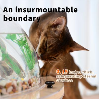 Show full view: WAOWAO Interactive Orbit Covered Cat Fish Tank with Internal Tunnel & Removable Cover, Transparent, Large slide 6 of 10