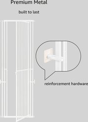 Unipaws Height Adjustable Metal Pressure Mounted Dog & Cat Gate, 27.5 to 32-in wide, White slide 2 of 7