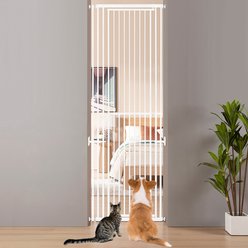 Unipaws Height Adjustable Metal Pressure Mounted Dog & Cat Gate, 27.5 to 32-in wide, White
