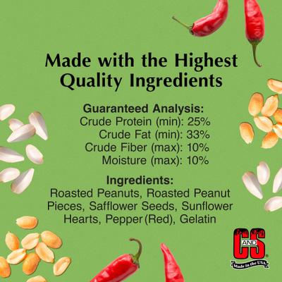 Show full view: C&S Ready-to-Use Hot Pepper Seed Cylinder Wild Bird Food, 1.76-lb, 2 count slide 3 of 10