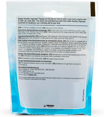 Show full view: Kaytee Healthy Toppings Natural Papaya Pet Bird Treat, 2.5-oz bag slide 7 of 9