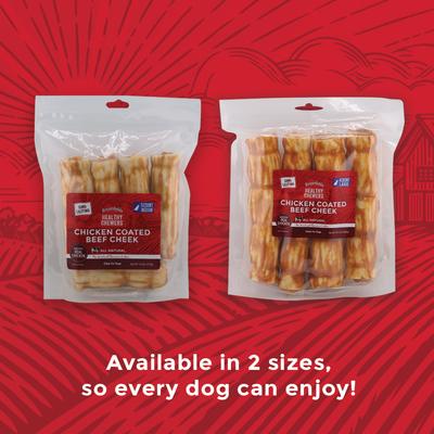 Show full view: Rewardables Chicken Coated Beef Cheek Rolls Dog Natural Chew Treas, Large: 22.5-oz bag, 4 count slide 5 of 6