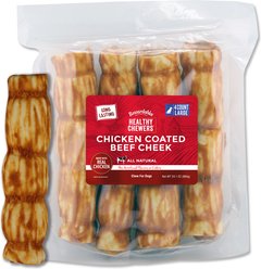 Rewardables Chicken Coated Beef Cheek Rolls Dog Natural Chew Treas, Large: 22.5-oz bag, 4 count