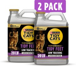 Tidy Cats Performance Plus Tidy Feet Low Tracking Unscented Clumping Multi-Cat Clay Cat Litter, 20-lb jug, case of 2 slide 2 of 6