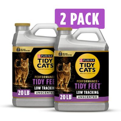 Show full view: Tidy Cats Tidy Feet Low Tracking Unscented Clumping Clay Cat Litter, 20-lb jug, case of 2 slide 4 of 10