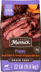Merrick Grain-Free Dry Puppy Food Real Beef & Sweet Potato Recipe, 22-lb bag