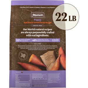 Merrick Grain-Free Dry Puppy Food Real Beef & Sweet Potato Recipe, 22-lb bag
