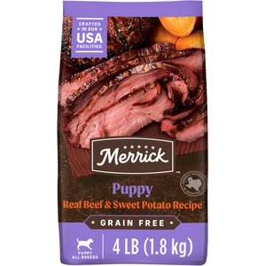 Merrick Grain-Free Dry Puppy Food Real Beef & Sweet Potato Recipe, 4-lb bag
