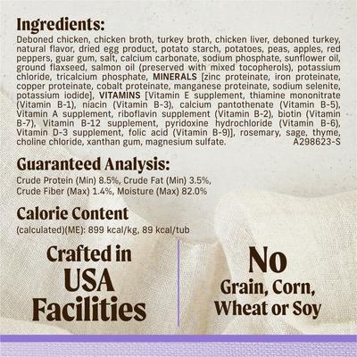 Show full view: Merrick Lil' Plates Grain-Free Small Breed Wet Dog Food Pint-Sized Puppy Plate, 3.5-oz tub, case of 12 slide 8 of 12