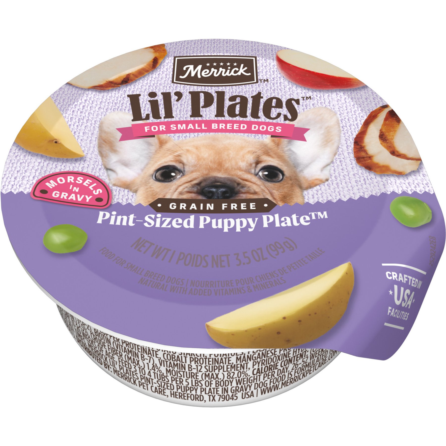 Merrick Lil' Plates Pint-Sized Puppy Plate Dog Food, 3.5-oz, 12 ct