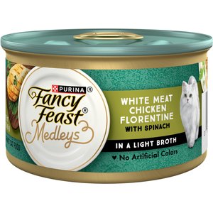 Fancy Feast Medleys White Meat Chicken Florentine Canned Cat Food, 3-oz, case of 24