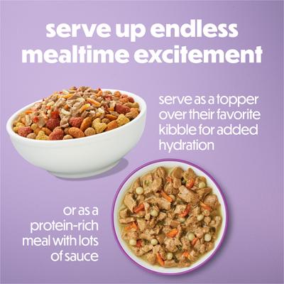 Show full view: Purina Beneful Medleys Romana Style with Real Chicken in Gravy Wet Dog Food, 3-oz, pack of 3 slide 6 of 13