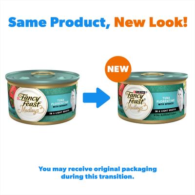 Show full view: Fancy Feast Medleys Tuna Florentine Canned Cat Food, 3-oz, case of 24 slide 3 of 14