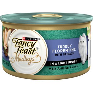 Fancy Feast Elegant Medleys Turkey Florentine Canned Cat Food, 3-oz, case of 24