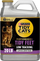Tidy Cats Tidy Feet Low Tracking Unscented Clumping Clay Cat Litter, 20-lb jug, case of 2