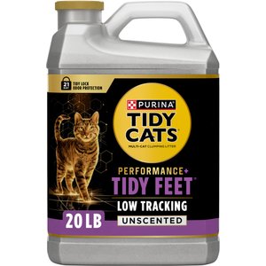 Tidy Cats Tidy Feet Low Tracking Unscented Clumping Clay Cat Litter, 20-lb jug, case of 2