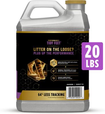 Show full view: Tidy Cats Tidy Feet Low Tracking Clean Linen Scented Clumping Clay Cat Litter, 20-lb jug, case of 2 slide 4 of 11