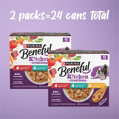 Show full view: Purina Beneful Medleys Tuscan, Romana & Mediterranean Style Variety Pack in Gravy Wet Dog Food, 3-oz, case of 12 slide 4 of 12
