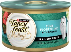 Fancy Feast Medleys Tuna Florentine Canned Cat Food, 3-oz, case of 24