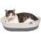 Show in main carousel: Kitty City Woven Bolster Cat Bed with Pillow & Removable Cover, Grey & White slide 4 of 9