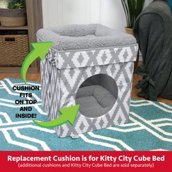 Kitty City Catio & Cube Items Replacement Pillow Cat Bed Cushion with Removable Cover, Grey slide 2 of 9