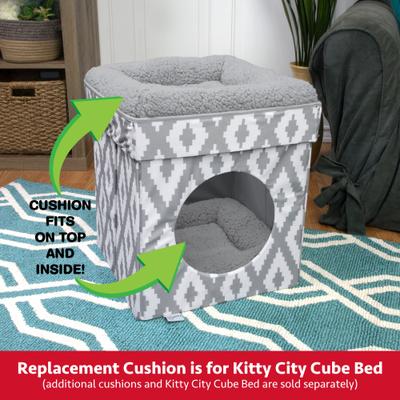 Show full view: Kitty City Catio & Cube Items Replacement Pillow Cat Bed Cushion with Removable Cover, Grey slide 7 of 11