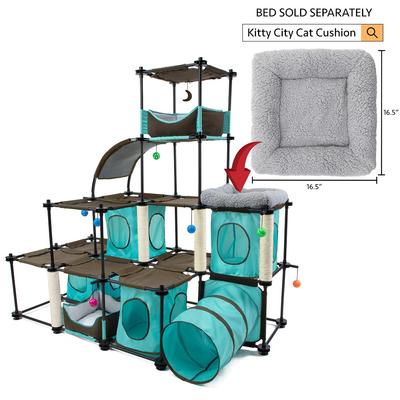 Show full view: Kitty City Catio & Cube Items Replacement Pillow Cat Bed Cushion with Removable Cover, Grey slide 4 of 11