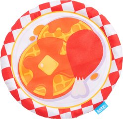 BARK Chicky & Woofles To Go Squeaky Stuffing-Free Flying Disc Dog Toy, Multicolor