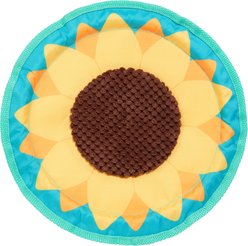 BARK Sunflower Flinger Tough Squeaky Stuffing-Free Flying Disc Dog Toy, Multicolor