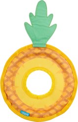 BARK Pineapple Fling Tough Squeaky Stuffing-Free Flying Disc Dog Toy, Multicolor
