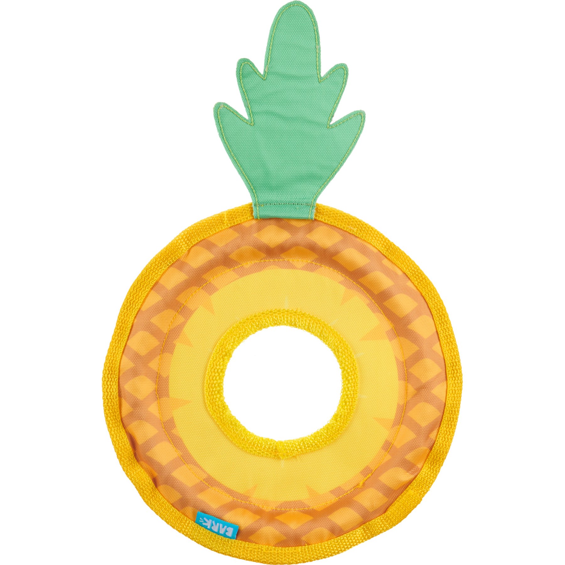 BARK Pineapple Fling Tough Stuffing-Free Flying Disc Dog Toy
