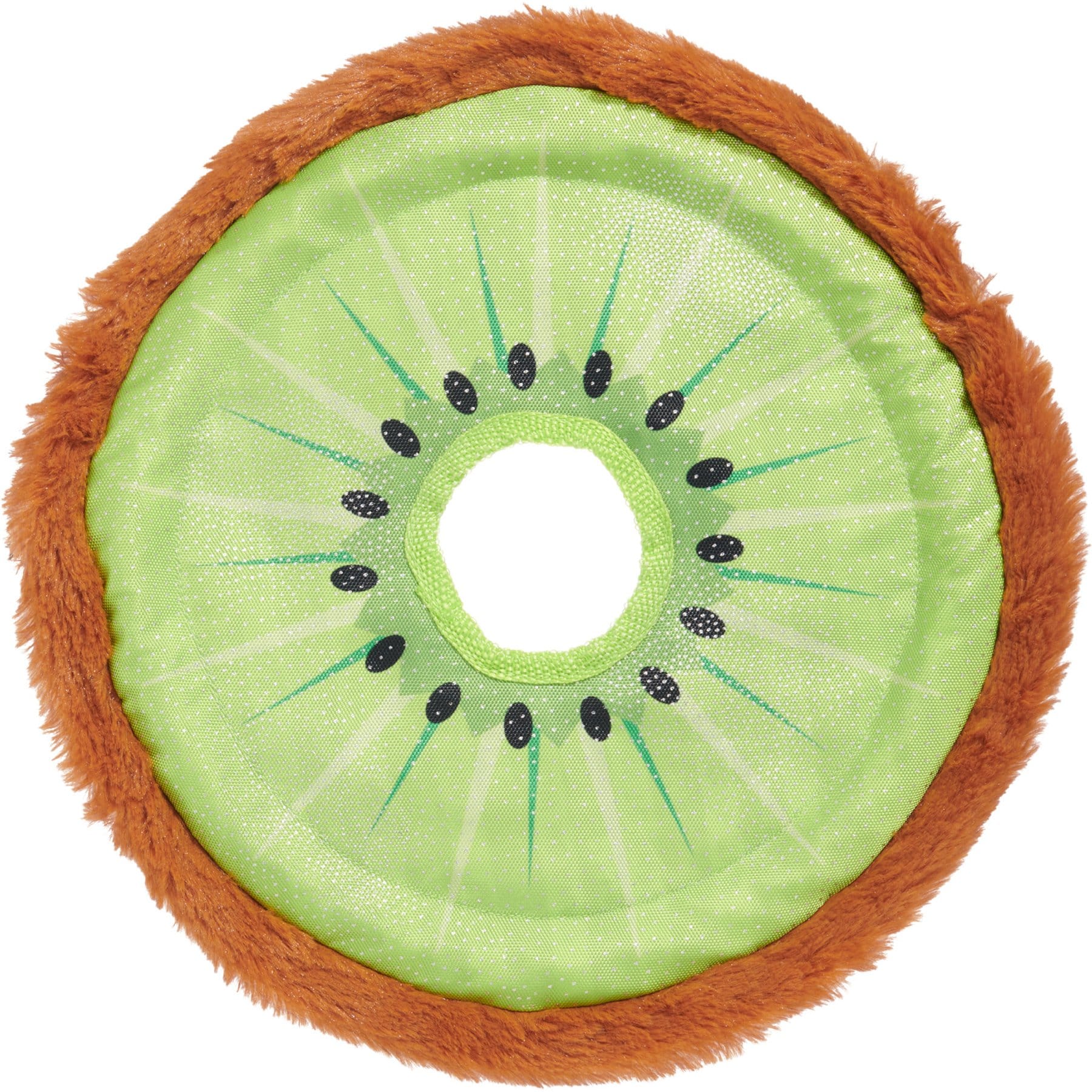BARK Kiweeeee! Squeaky Stuffing-Free Flying Disc Dog Toy, Multicolor